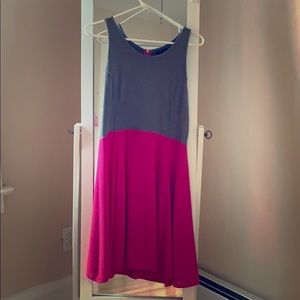 Hot pink / Gray sleeveless dress